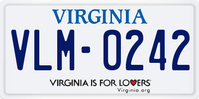 VA license plate VLM0242