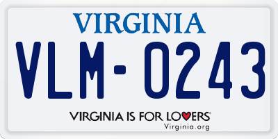 VA license plate VLM0243