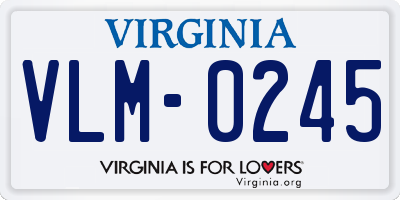 VA license plate VLM0245