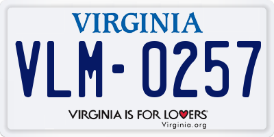 VA license plate VLM0257