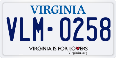 VA license plate VLM0258