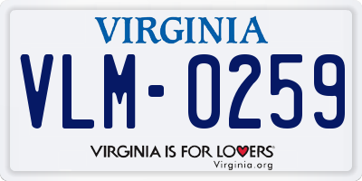 VA license plate VLM0259