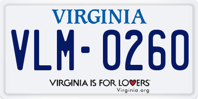 VA license plate VLM0260