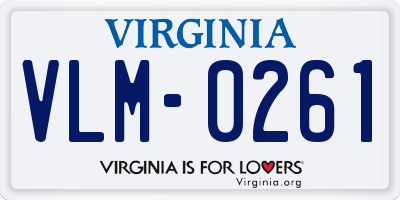 VA license plate VLM0261