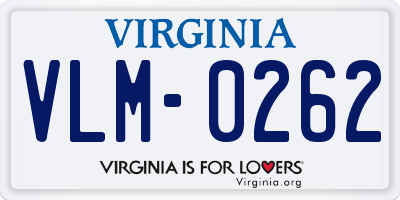 VA license plate VLM0262