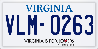 VA license plate VLM0263