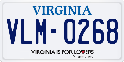 VA license plate VLM0268