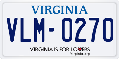 VA license plate VLM0270