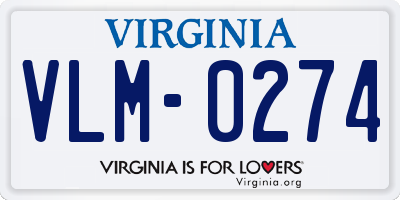 VA license plate VLM0274