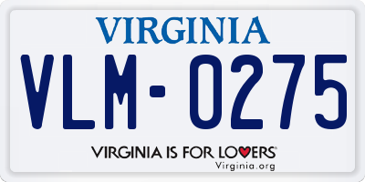 VA license plate VLM0275