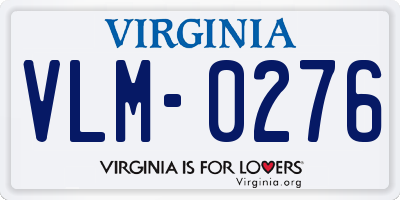 VA license plate VLM0276