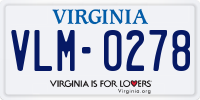 VA license plate VLM0278