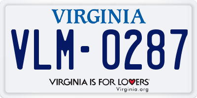 VA license plate VLM0287