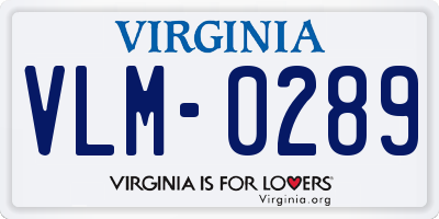 VA license plate VLM0289