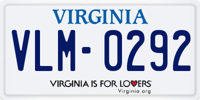 VA license plate VLM0292