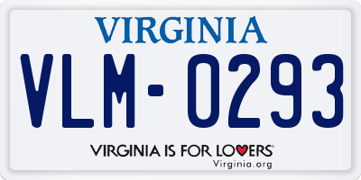 VA license plate VLM0293