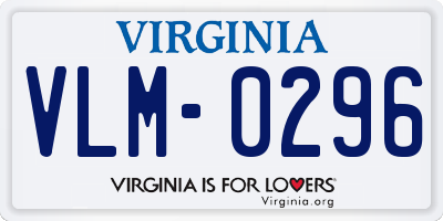 VA license plate VLM0296