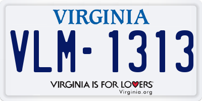 VA license plate VLM1313