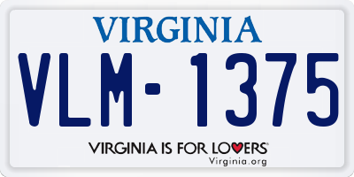 VA license plate VLM1375