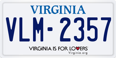 VA license plate VLM2357