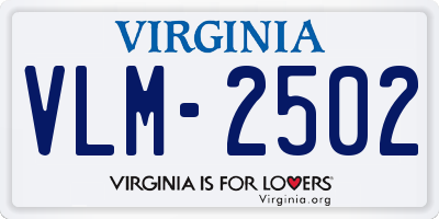 VA license plate VLM2502