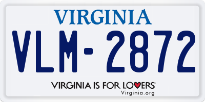 VA license plate VLM2872