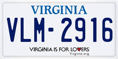 VA license plate VLM2916