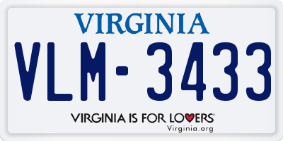 VA license plate VLM3433