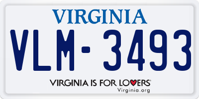 VA license plate VLM3493