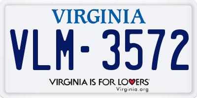 VA license plate VLM3572