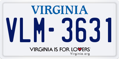 VA license plate VLM3631