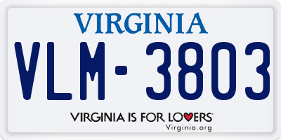 VA license plate VLM3803