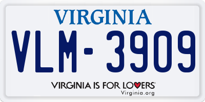 VA license plate VLM3909