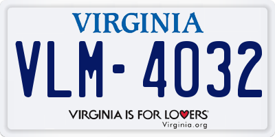 VA license plate VLM4032