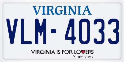 VA license plate VLM4033