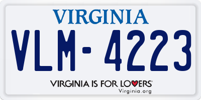 VA license plate VLM4223