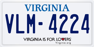 VA license plate VLM4224