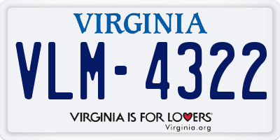 VA license plate VLM4322