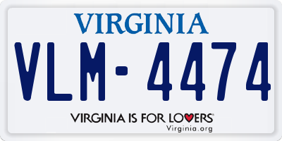 VA license plate VLM4474