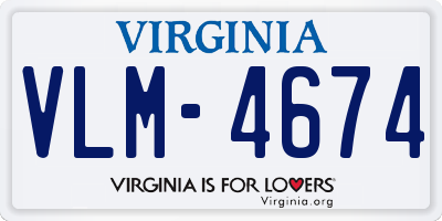 VA license plate VLM4674