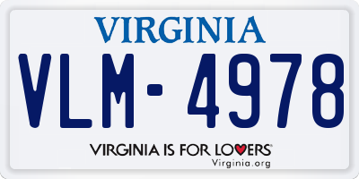 VA license plate VLM4978