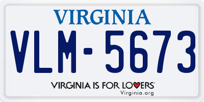 VA license plate VLM5673