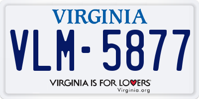 VA license plate VLM5877