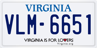 VA license plate VLM6651