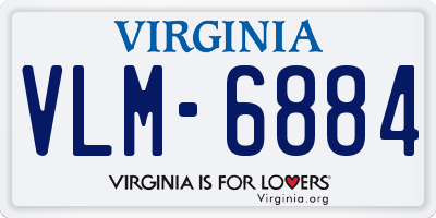 VA license plate VLM6884