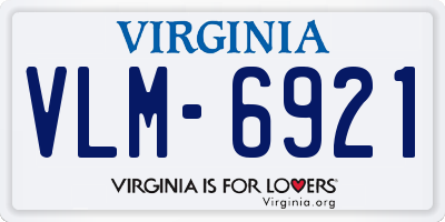 VA license plate VLM6921