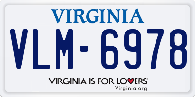 VA license plate VLM6978