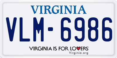 VA license plate VLM6986