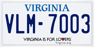 VA license plate VLM7003