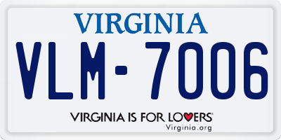 VA license plate VLM7006